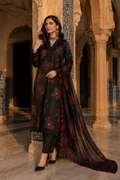 Black Rose Print 3PC Suit