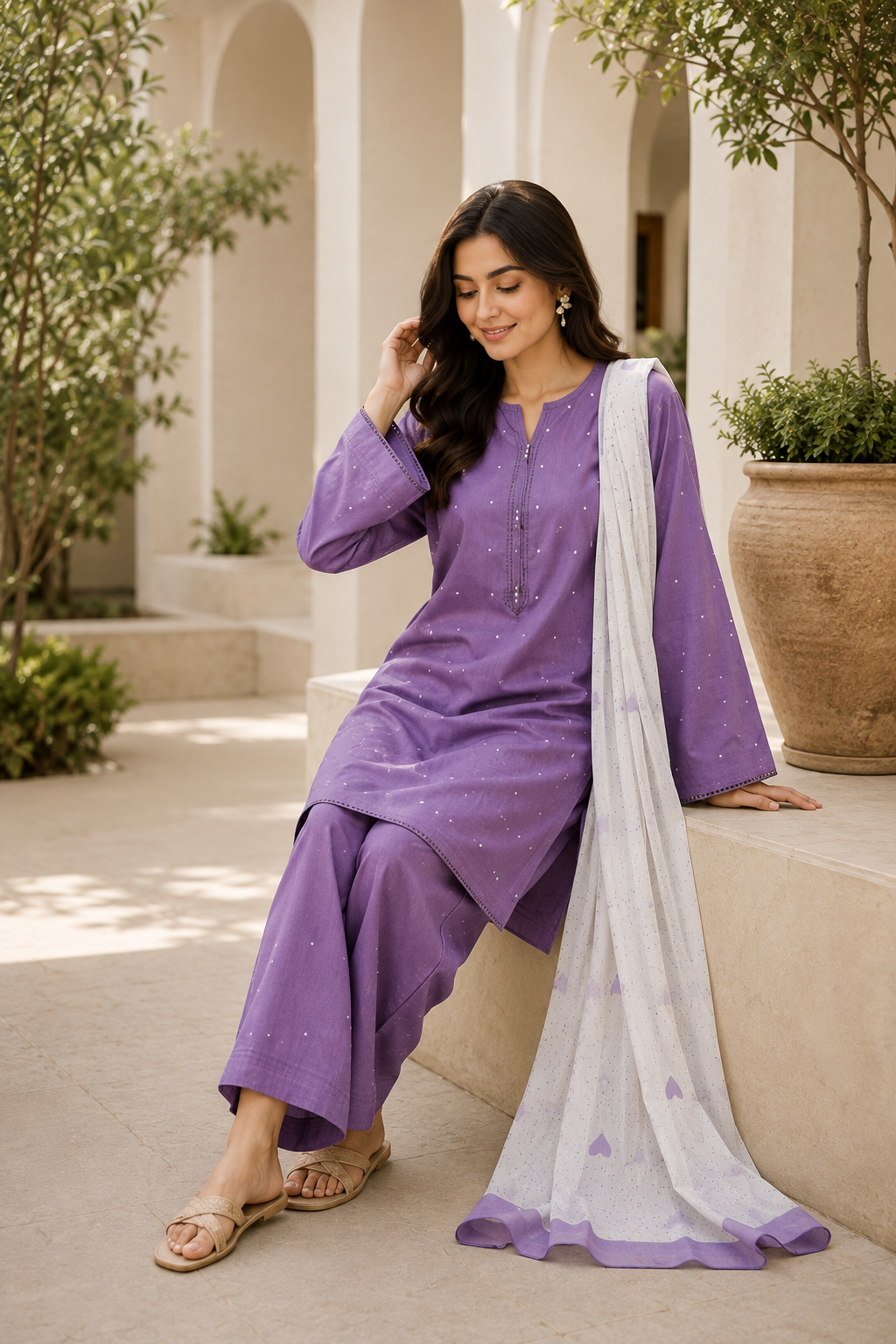 Lavender Scattered 3PC Suit