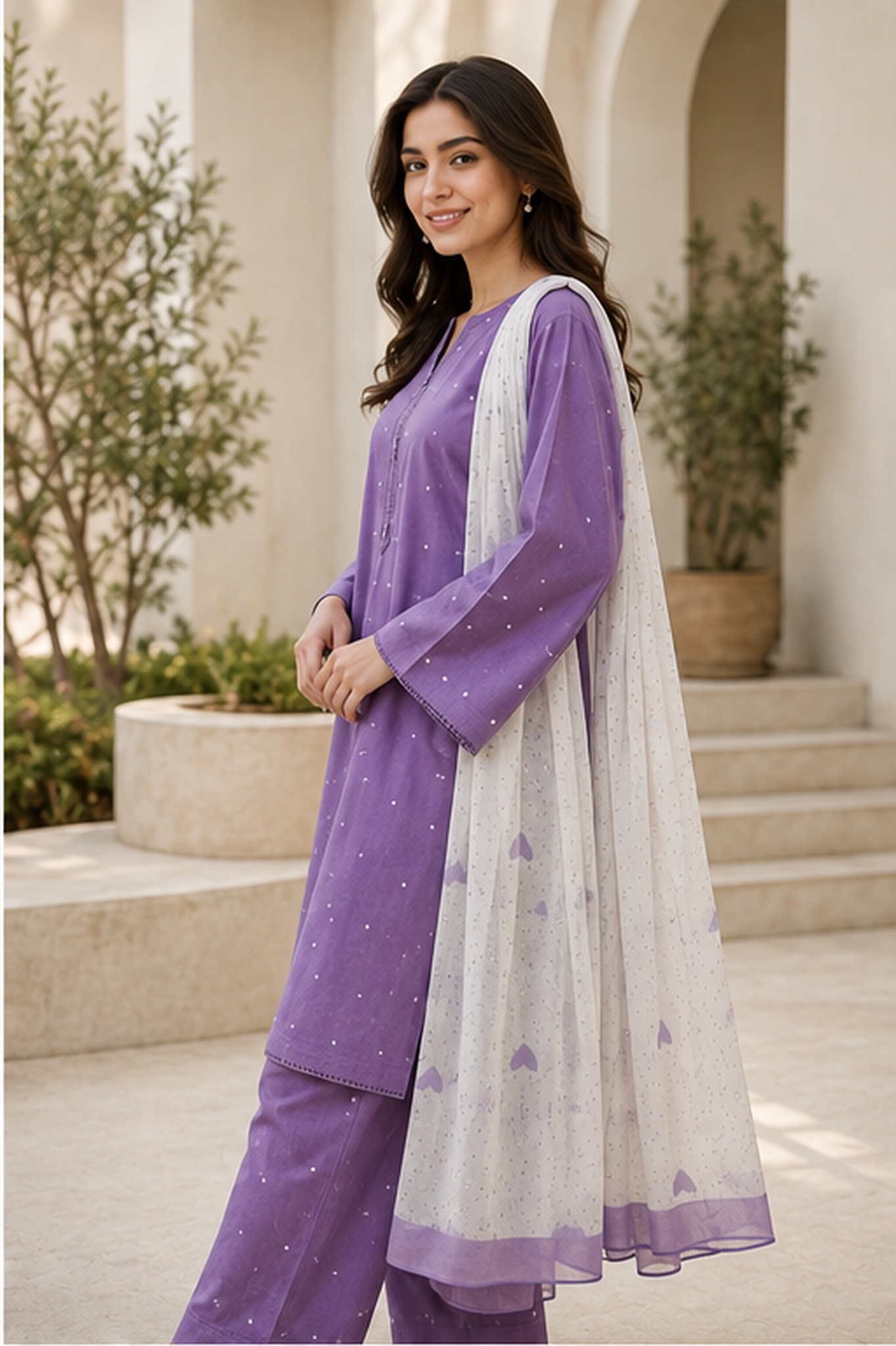 Lavender Scattered 3PC Suit